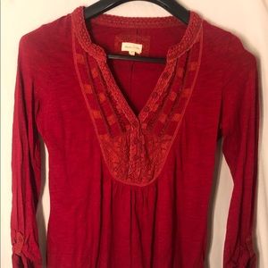 Anthropologie Red Shirt